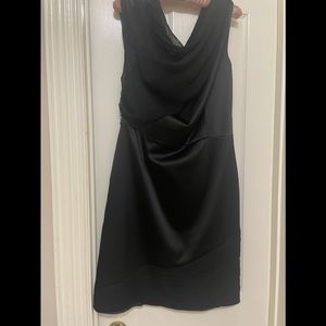BLACK SATIN COCKTAIL DRESS;LIKE NEW, WORN ONCE💖 GORGEOUS DETAILING FABRIC;